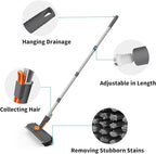 Floor Scrub Brush with Long Handle, 3 in 1 Scrape and Heavy-Duty Stiff Bristle - Image 5