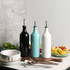 Sweejar Large Ceramic Olive Oil Dispenser Bottle, Opaque Oil Cruet Protects to - Image 3
