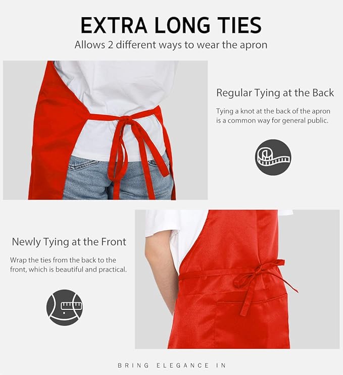 Syntus Apron for Men Women, Adjustable Cooking Kitchen Chef Aprons - Image 6
