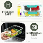 KOMUEE 10 Packs 30 oz Glass Meal Prep Containers, Glass Food Storage Containers - Image 3