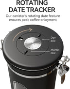 Veken Coffee Canister with Window, Airtight Stainless Steel Pantry Container - Image 7