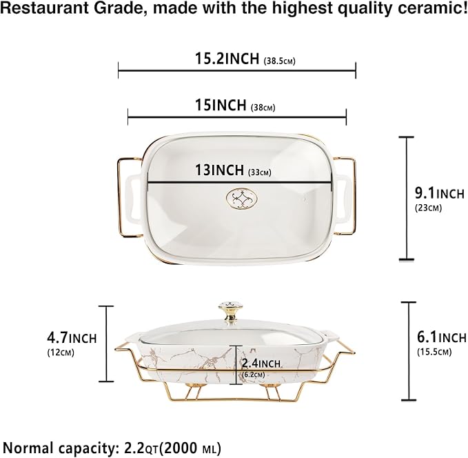 13" x 9" Ceramic Casserole Dish - Image 2