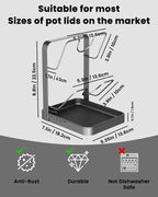 Pot Lid Organizer Holder While Cooking Kitchen Storage Rack Countertop - Image 3