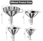 Stainless Steel Funnels for Kitchen use, Cleaning Brush.Funnel for Filling - Image 2
