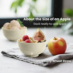 Beige Wheat Straw Bowls, 10 OZ Snack Bowl Set of 8, Unbreakable Ice Cream Bowl - Image 3