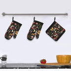 Mushroom Oven Mitts and Pot Holders Sets, Heat Resistant Black Hot Pads Witchy - Image 6