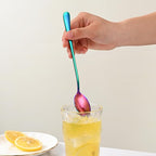 7.5 Inches Rainbow Stainless Steel Ice Tea Spoon, Colorful Cocktail Mixing Spoon - Image 6