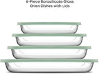 JoyJolt 8-Piece Borosilicate Glass Oven Dishes - Image 2