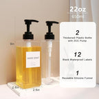 Clear Soap Dispenser with Waterproof Labels, Thickened Plastic Hand Soap - Image 2