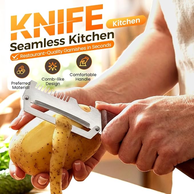 2Pcs Multi-Functional Vegetable Peeler, Ultra-Sharp Stainless Steel Blade - Image 2