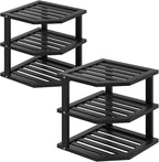VERTORGAN 3 Tier Bamboo Corner Shelf, Dish Drying Rack, Plate Organizer by VERTORGAN