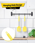 Pack of 2 Silicone Solid Turner, Non Stick Slotted Kitchen Spatulas, High Heat - Image 4