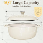 Umite Chef 6QT Enameled Cast Iron Dutch Oven - Image 3