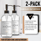 Sunrise Premium 2 Pack Clear Glass Soap Dispenser 16 OZ - Image 8