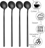 Gjinxi 4pc Satin Black Stainless Steel Coffee Spoons, 6.7 Inch Mini Teaspoons - Image 3