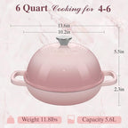 Cast Iron Dutch Oven Pot with Lid, Round Bread Oven - Image 8
