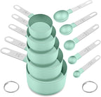 Measuring Cups and Spoons Set, 10 Pieces Nesting Measure Cups and Spoons by FONYA