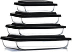Nestl 8pc Glass Baking Dishes for Oven, Glass Food Storage Containers by Nestl