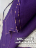Deep Purple Split Leg Apron, Cotton Canvas Full Coverage Pottery Apron - Image 4