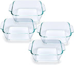 Small Casserole Dishes 4 Pack, 5 Inch Glass Square Baking Dish Individual by Yomvzake
