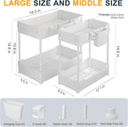 Sevenblue 2 Pack Under Sink Organizer, Under Bathroom Cabinet Organizer - Image 2
