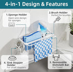 TAILI 4-in-1 Sink Caddy with Strong Suction Cup, Sponge Holder - Image 5