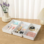3 Pack White Plastic Drawer Organizer Tray Cutlery Utensil Makeups Drawer - Image 5
