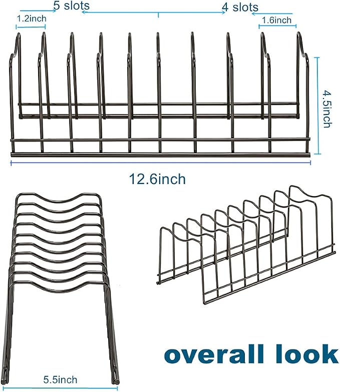 Pot Lid Organizer, Stainless Steel Pot Lid Storage Rack Holder, Cutting Board - Image 4