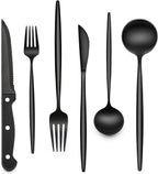 EWFEN 24-Piece Black Silverware Set by EWFEN