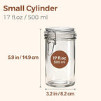 ComSaf 16oz Pint Jars with Airtight Lids, Cylindrical Glass Canisters - Image 2