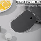 Silicone Dough Scraper with Stainless Steel Sheet, Curved Edge Flexible Bowl - Image 4