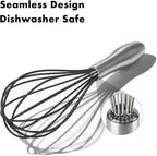 OYV 10-Inch Black Silicone Whisk, Heat Resistant 480°F Kitchen Whisk - Image 4