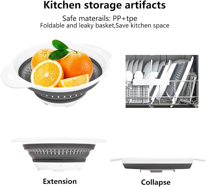 Collapsible Colander and Strainer, Silicone Strainer Colanders & Food Strainers - Image 7