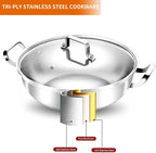 Delarlo Tri-Ply Stainless Steel 13 inch Everyday Pan - Image 2