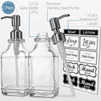 JASAI 2Pack Antique Design Glass Soap Dispenser - Image 2