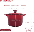 Flavehc Dutch Oven Pot with Lid 1.8 qt Cast Iron Dutch Oven - Image 4