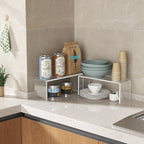 Aminigram 4 Packs Cabinet Organizer Shelf, Acrylic Kitchen Counter Shelves - Image 7