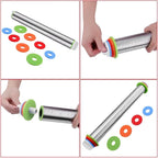 Stainless Steel Rolling Pin and Silicone Mat Set, Adjustable Thickness Rings - Image 3