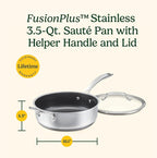 Cuisinart FusionPlus Hybrid Stainless Steel Cookware, 3.5-Quart Sauté Pan - Image 8