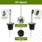 2-Pack Olive Oil Dispenser Bottle Set - 17oz/500ml Dark Green Glass Oil and - Image 4