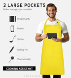 Syntus Apron for Men Women, Adjustable Cooking Kitchen Chef Aprons - Image 4