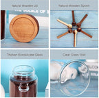 Glass Jar with Acacia Screw Lid and Spoon, 16 OZ Tea Containers - Image 4
