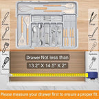 Silverware Drawer Organizer for Kitchen, Adjustable Utensil Drawer Organizer - Image 5