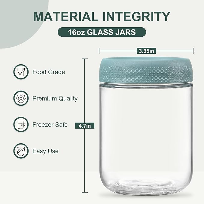 NETANY 6-pack 16oz Glass jars - Image 2
