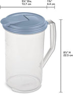 Sterilite 2 Quart Clear Round Plastic Pitcher, Dishwasher Proof - Image 3
