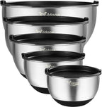 Wildone Mixing Bowls with Airtight Lids, Stainless Steel Nesting Mixing Bowls by Wildone