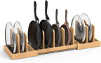 Bamboo Pot Lid Organizer, Pots and Pans Organizer Inside Cabinet, Pot Lids by BAMBITION