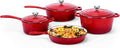 QuliMetal Nonstick Enameled Cast Iron Cookware Set, 4-Piece Pots and Pans Set by QuliMetal