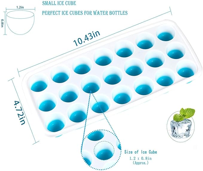 Ice Cube Trays Easy Release-Odor free, Spill Resistant Lid Included, 2 Pack - Image 2