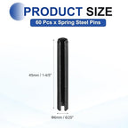 MECCANIXITY 60Pcs Slotted Split Roll Pins 6/25 Inch Dia. 1-4/5 Inch Length 65Mn - Image 2